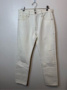 Frame Denim Le Slouch Cream Ecru Denim Jeans Size 26 Loose Fit Relaxed Capsule